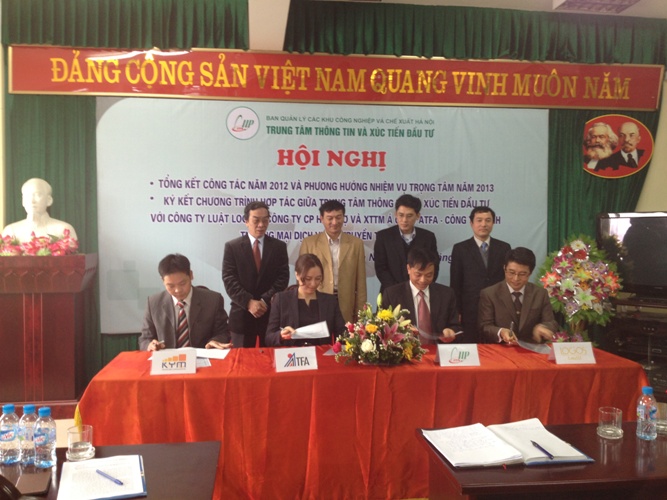 Lễ ký kết thỏa thuận hợp tác chiến lước giữa Ban quany lý các khu công nghiệp & chế xuất Hà Nội và Công ty ATFA